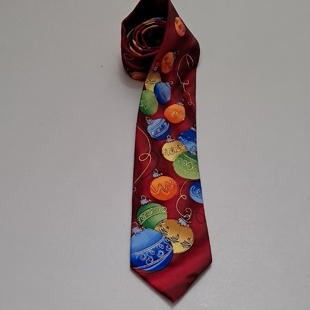 J. Garcia Vibrant Red Tie with Black Highlights